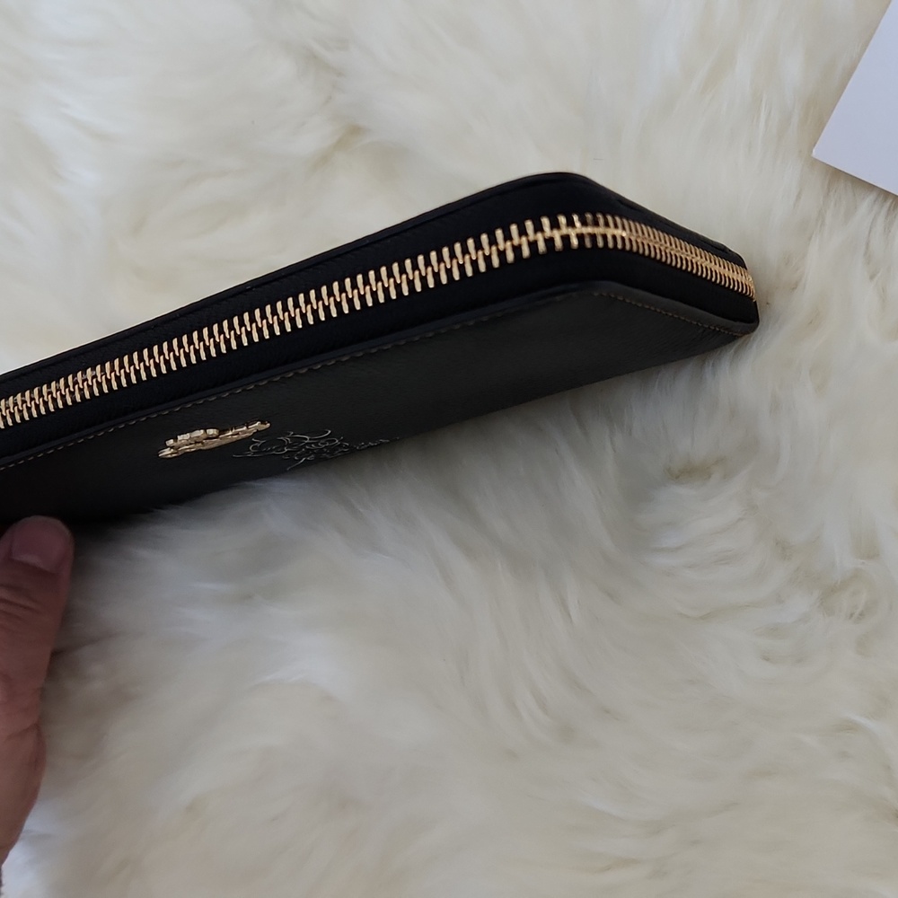 NWOT Disney X Coach Black Leather Minnie Mouse 3/4 Zip Wallet ❤️🐭🖤 - Picture 7 of 14